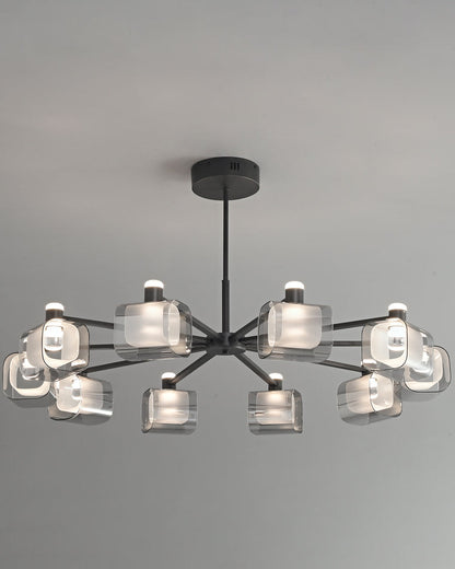 Diff Hollow Rectangular Glass Chandelier-DF2223