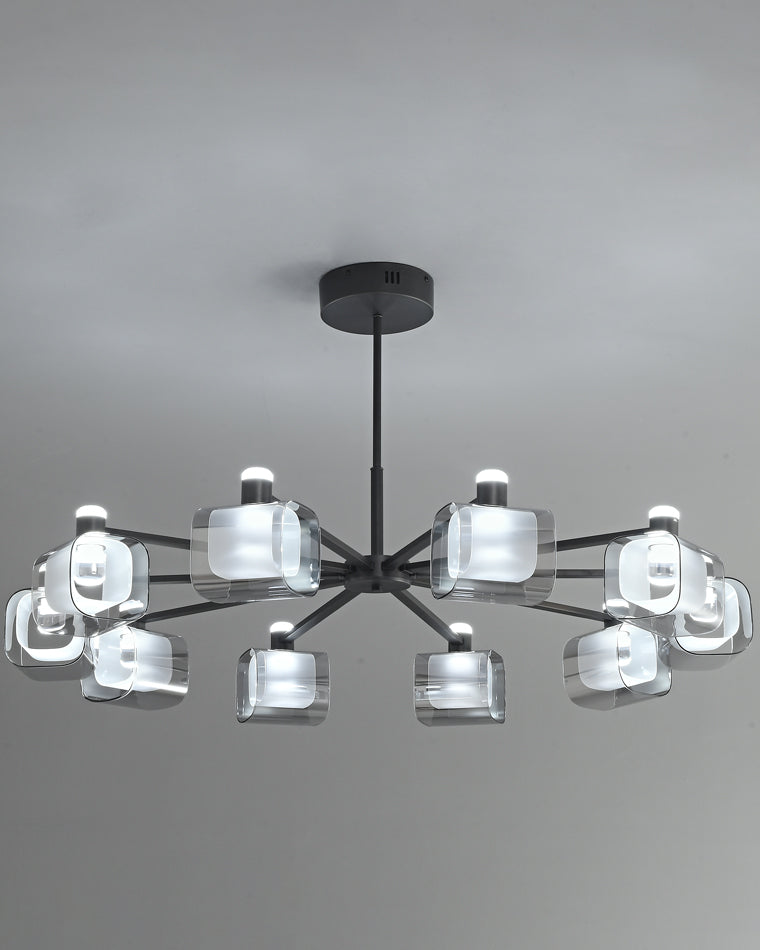 Diff Hollow Rectangular Glass Chandelier-DF2223
