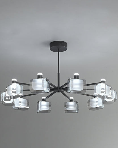 Diff Hollow Rectangular Glass Chandelier-DF2223