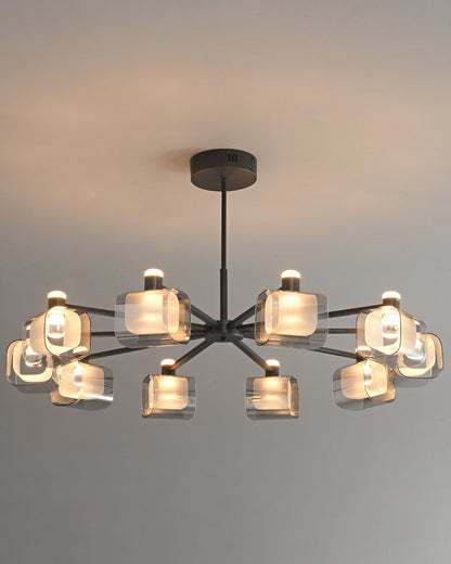 Diff Hollow Rectangular Glass Chandelier-DF2223