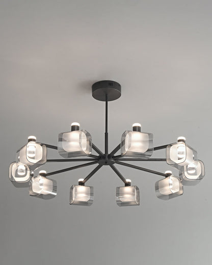 Diff Hollow Rectangular Glass Chandelier-DF2223