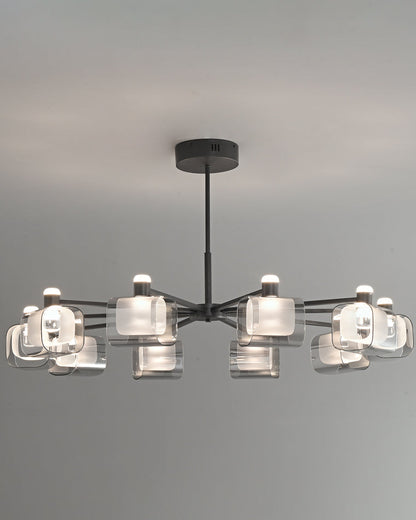 Diff Hollow Rectangular Glass Chandelier-DF2223