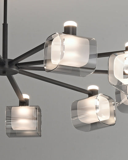 Diff Hollow Rectangular Glass Chandelier-DF2223