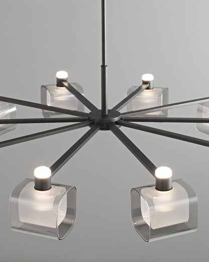 Diff Hollow Rectangular Glass Chandelier-DF2223