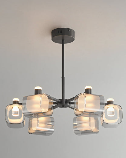 Diff Hollow Rectangular Glass Chandelier-DF2223