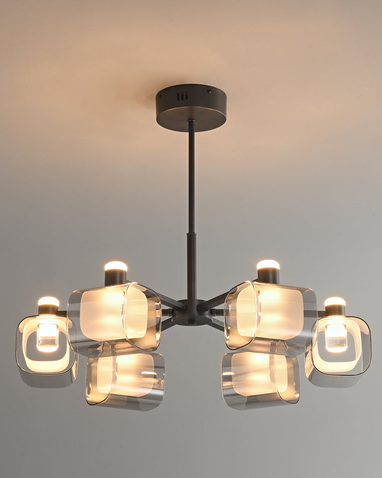 Diff Hollow Rectangular Glass Chandelier-DF2223