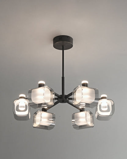 Diff Hollow Rectangular Glass Chandelier-DF2223