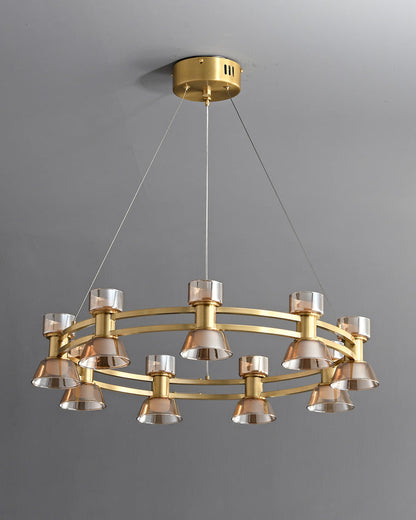 Diff Double Circular Brass Chandelier-DF2224