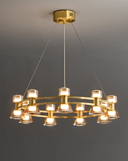 Diff Double Circular Brass Chandelier-DF2224