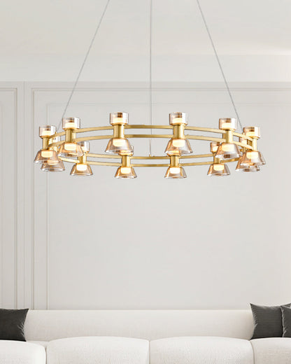 Diff Double Circular Brass Chandelier-DF2224