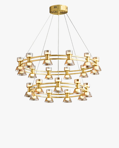 Diff Double Circular Brass Chandelier-DF2224