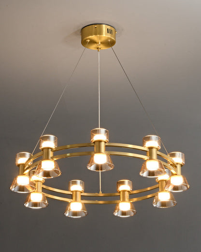 Diff Double Circular Brass Chandelier-DF2224