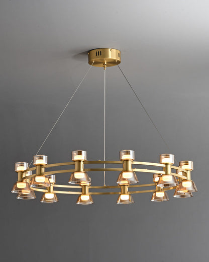Diff Double Circular Brass Chandelier-DF2224