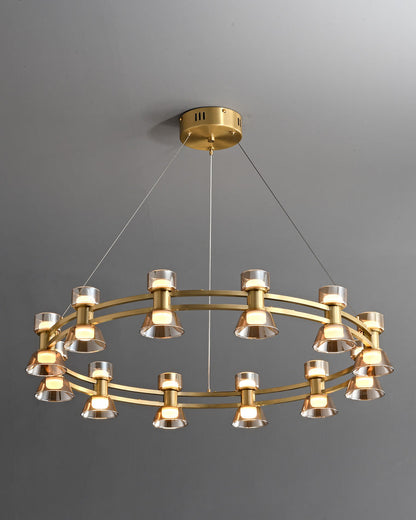 Diff Double Circular Brass Chandelier-DF2224