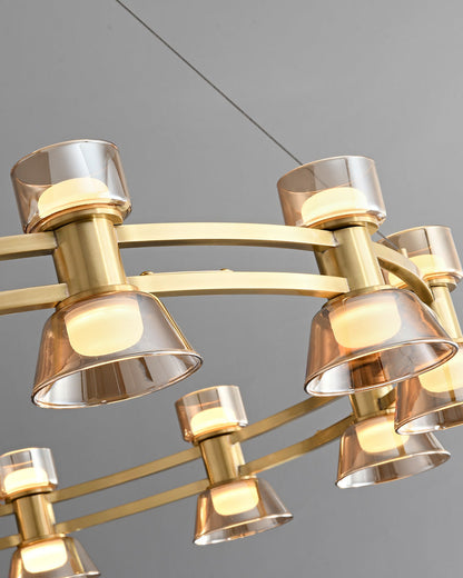 Diff Double Circular Brass Chandelier-DF2224