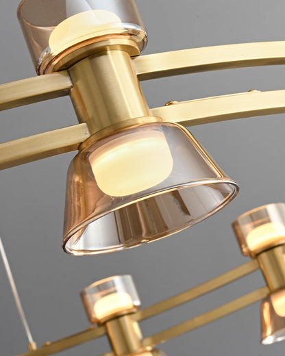 Diff Double Circular Brass Chandelier-DF2224