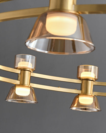 Diff Double Circular Brass Chandelier-DF2224
