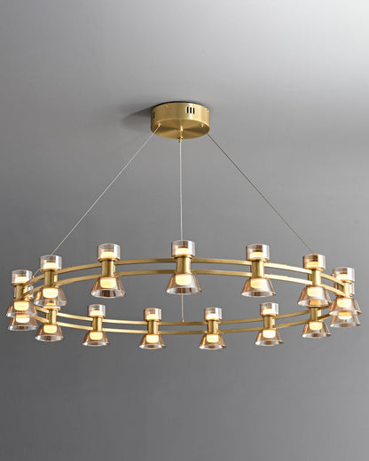 Diff Double Circular Brass Chandelier-DF2224