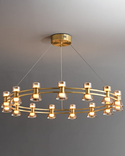 Diff Double Circular Brass Chandelier-DF2224