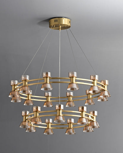 Diff Double Circular Brass Chandelier-DF2224