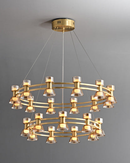 Diff Double Circular Brass Chandelier-DF2224