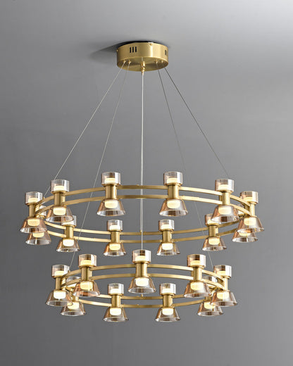 Diff Double Circular Brass Chandelier-DF2224