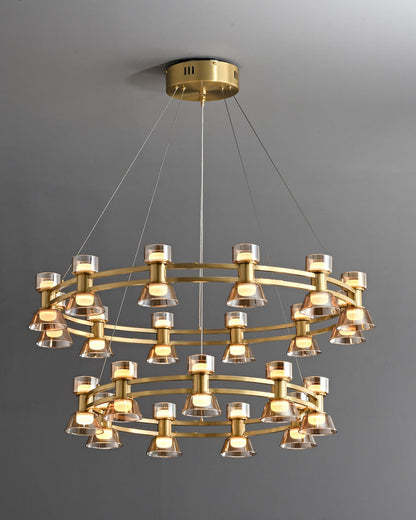 Diff Double Circular Brass Chandelier-DF2224
