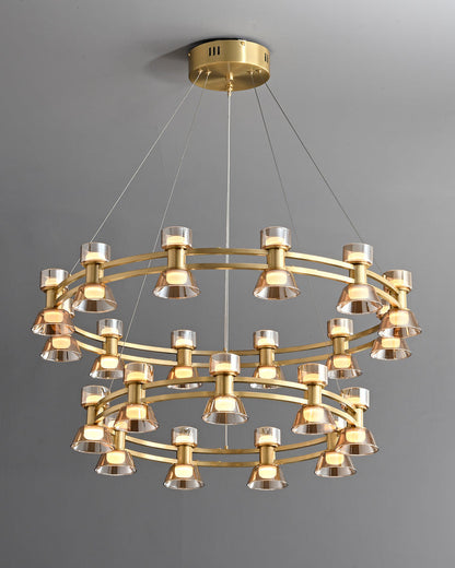 Diff Double Circular Brass Chandelier-DF2224