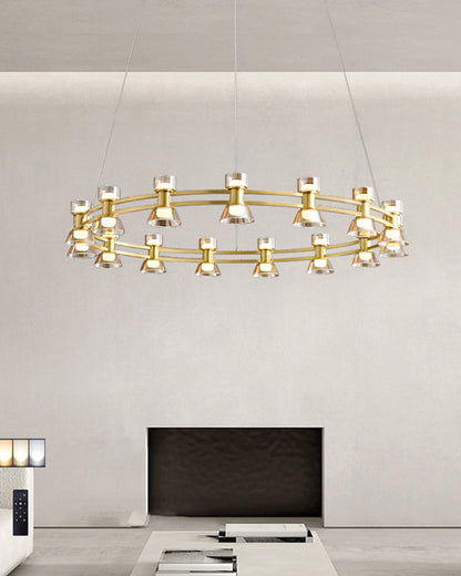 Diff Double Circular Brass Chandelier-DF2224