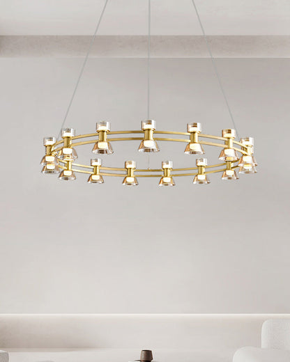 Diff Double Circular Brass Chandelier-DF2224