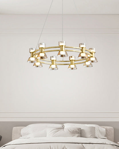 Diff Double Circular Brass Chandelier-DF2224