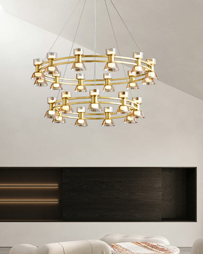 Diff Double Circular Brass Chandelier-DF2224