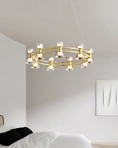 Diff Double Circular Brass Chandelier-DF2224