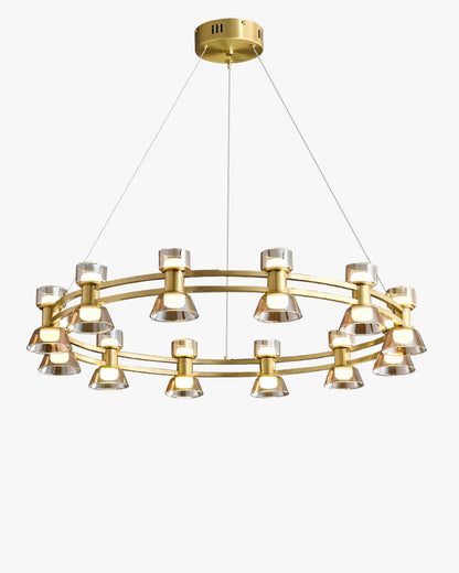 Diff Double Circular Brass Chandelier-DF2224