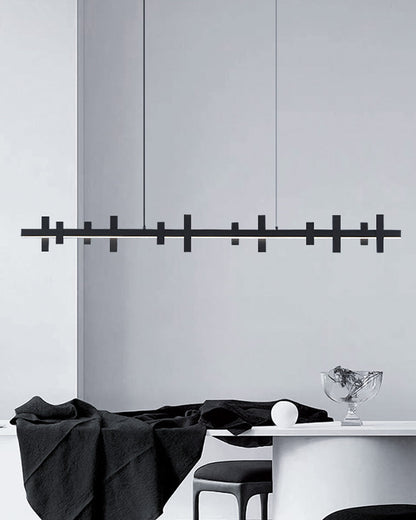 Diff Black Brass Linear Chandelier-DF2231