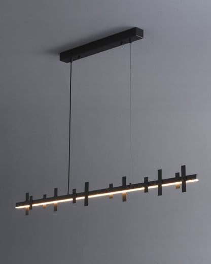 Diff Black Brass Linear Chandelier-DF2231