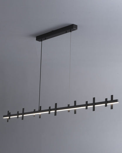 Diff Black Brass Linear Chandelier-DF2231