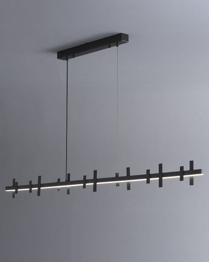 Diff Black Brass Linear Chandelier-DF2231