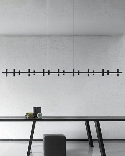 Diff Black Brass Linear Chandelier-DF2231