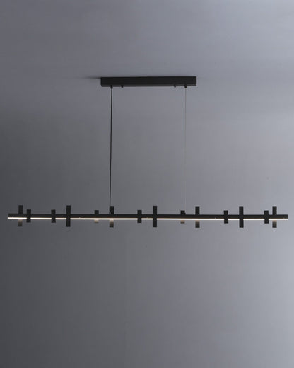 Diff Black Brass Linear Chandelier-DF2231
