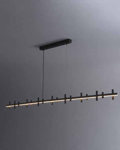 Diff Black Brass Linear Chandelier-DF2231