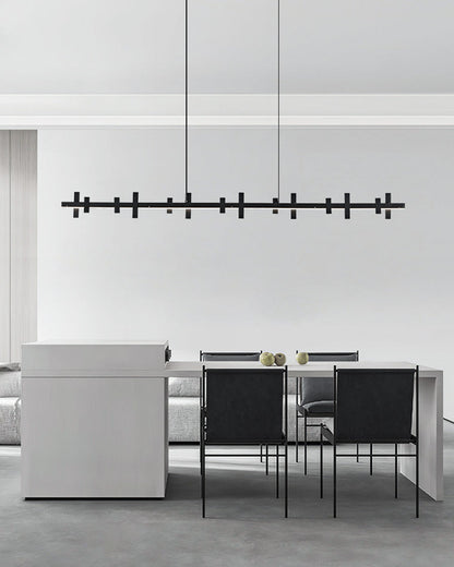 Diff Black Brass Linear Chandelier-DF2231