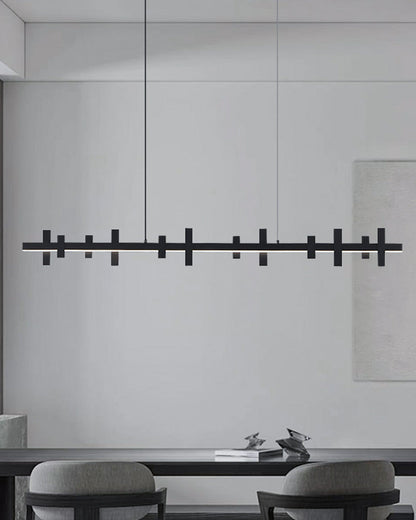 Diff Black Brass Linear Chandelier-DF2231