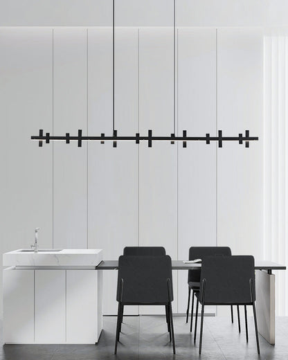 Diff Black Brass Linear Chandelier-DF2231