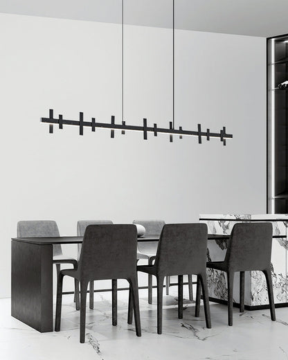 Diff Black Brass Linear Chandelier-DF2231