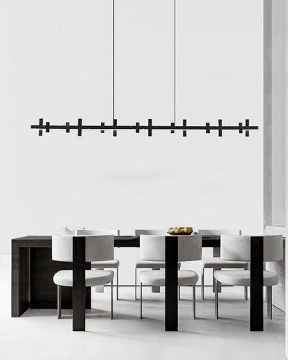 Diff Black Brass Linear Chandelier-DF2231
