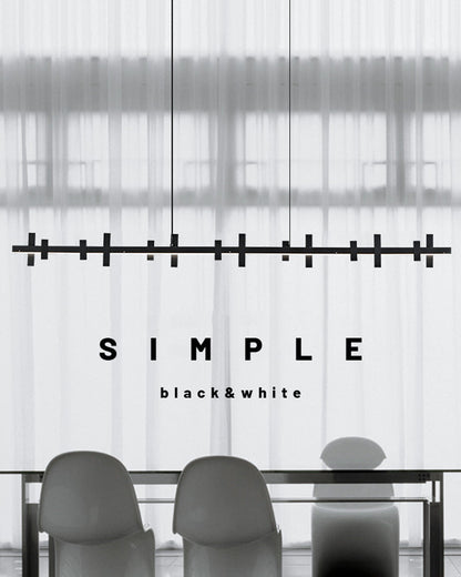 Diff Black Brass Linear Chandelier-DF2231