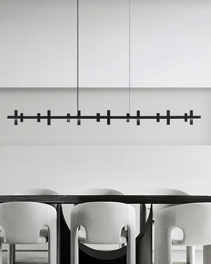 Diff Black Brass Linear Chandelier-DF2231