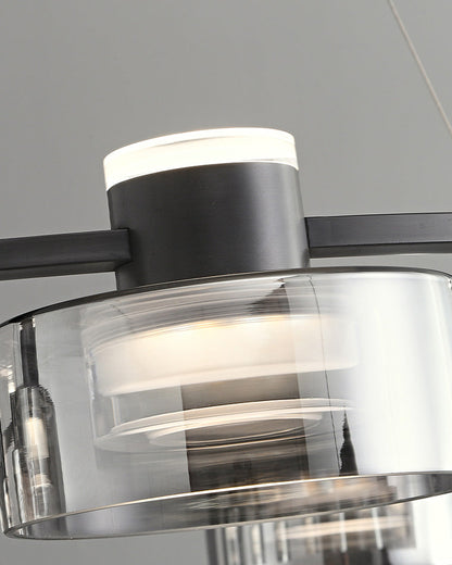 Diff Black Brass Linear Chandelier-DF2232