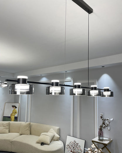 Diff Black Brass Linear Chandelier-DF2232